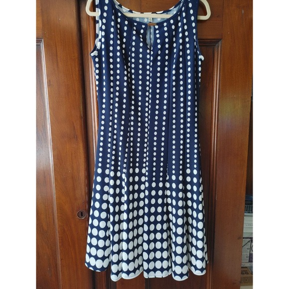 Haani navy blue polka dot dress Trendy Designer Graduated Dot Pattern - Picture 2 of 5